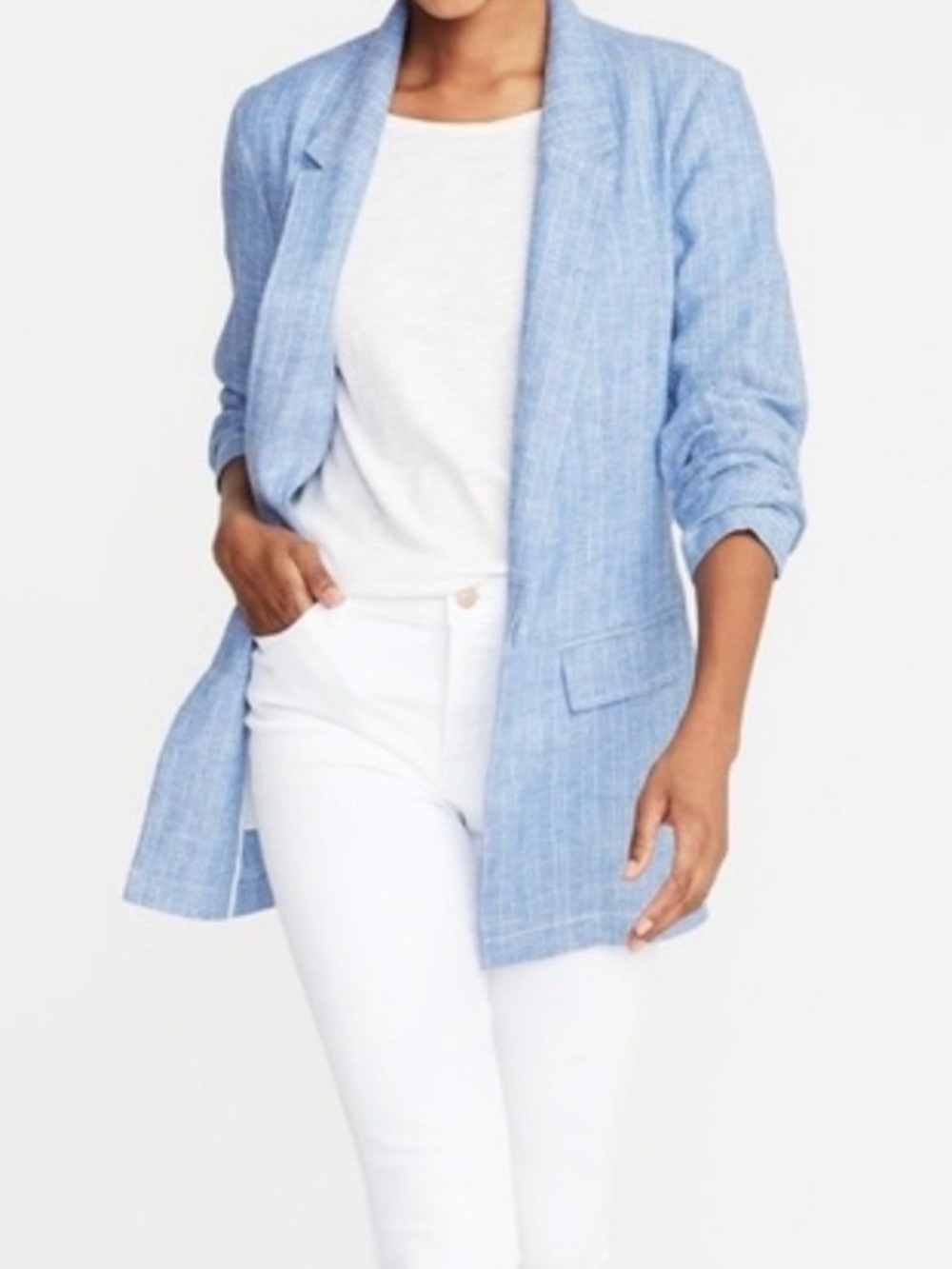 Old Navy Women’s Light Blue Blazer (55% Linen)